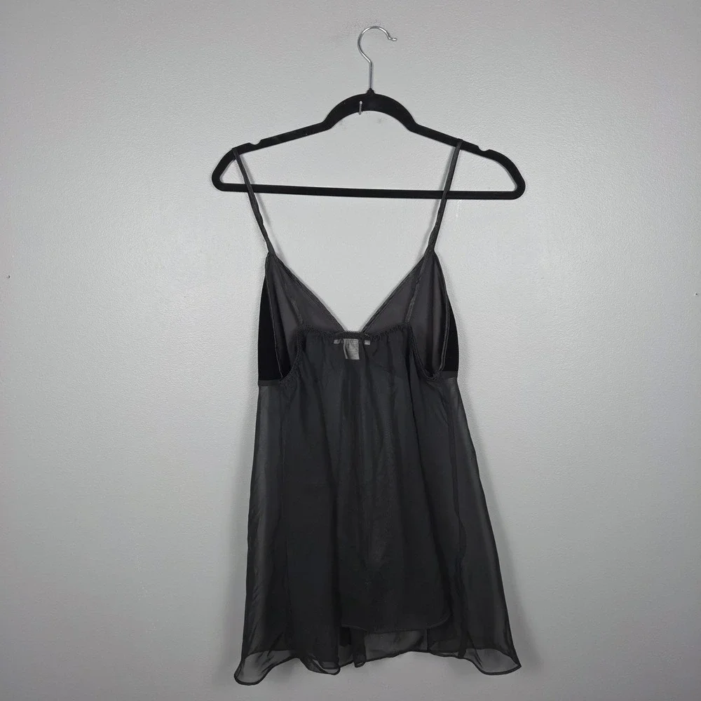 Seductive Wear Cinema Etoile Women's M Y2K Sheer Feather Babydoll Black